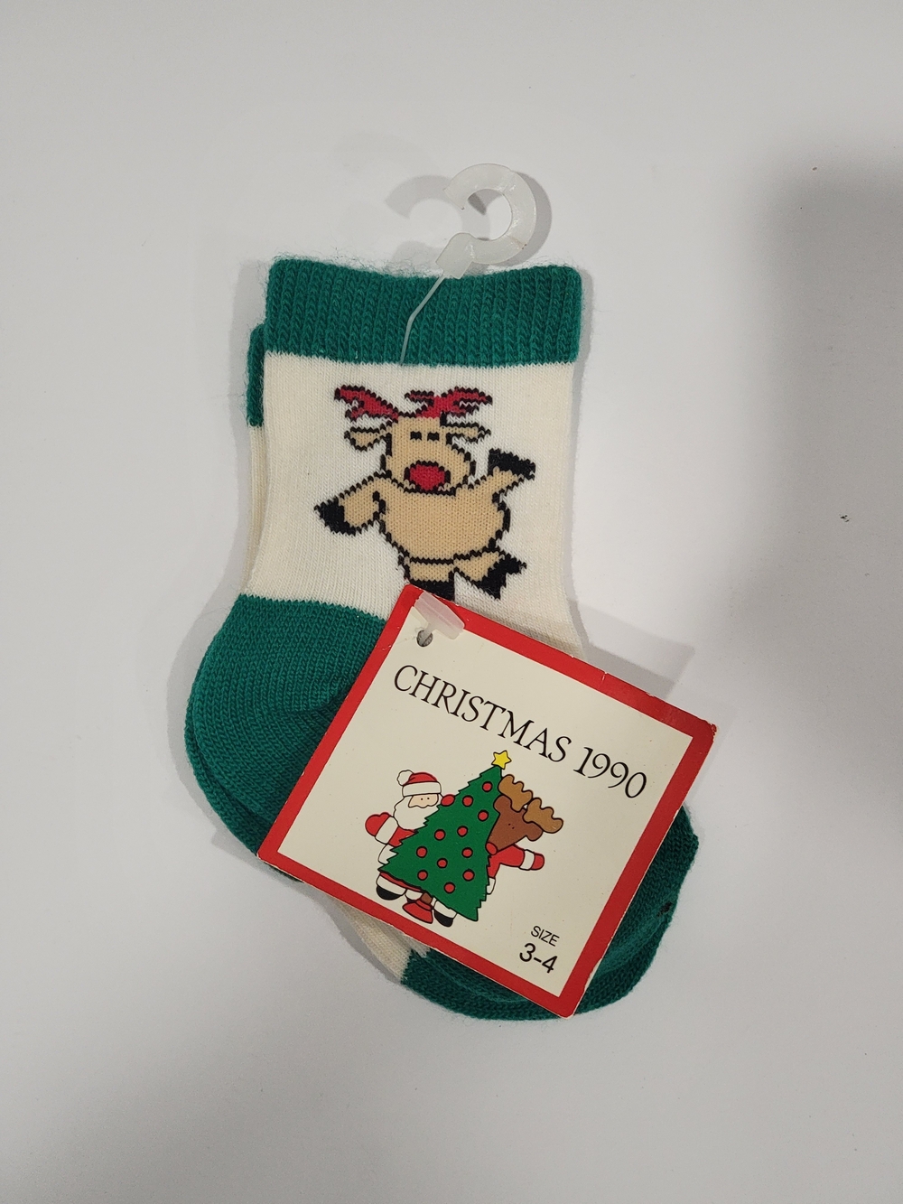 Pair of Vintage 1990 Baby/Toddler Christmas Socks Retro